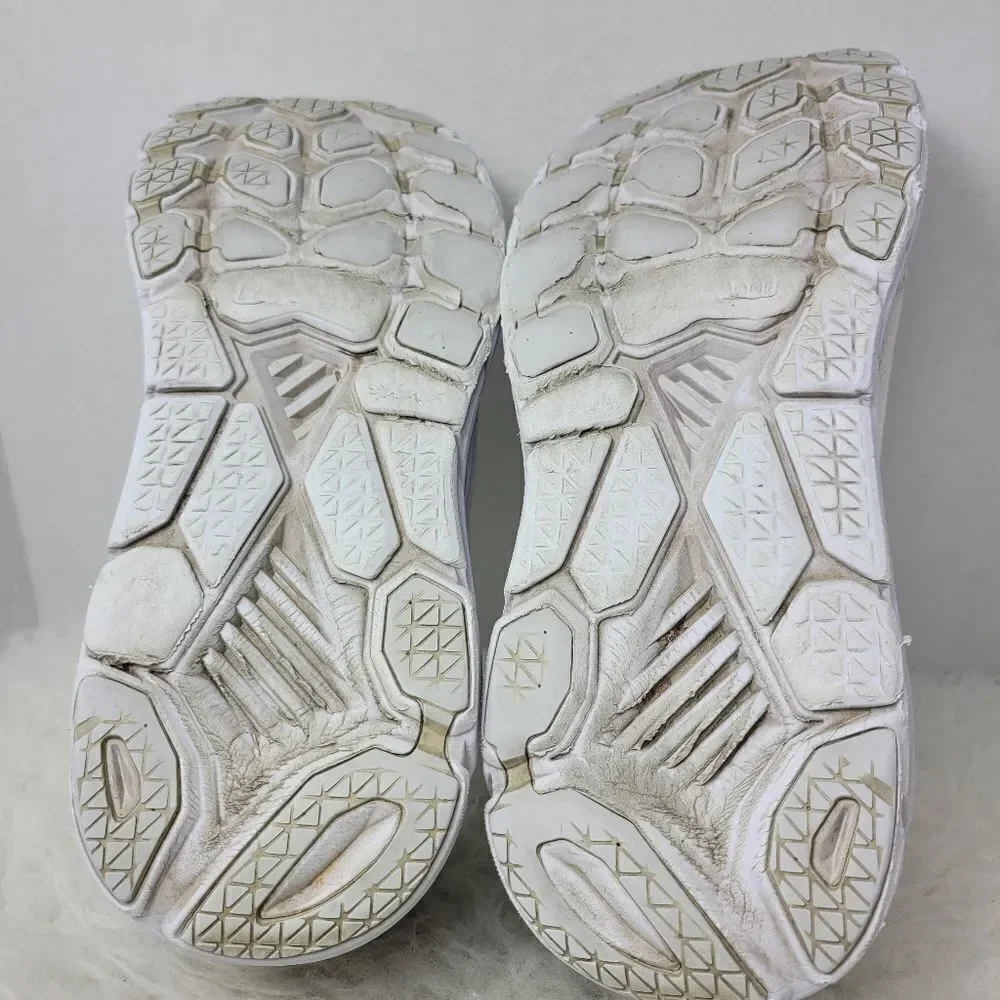 Hoka One One Clifton 6 White & Gold Rose Running Sneakers Shoes Size 11